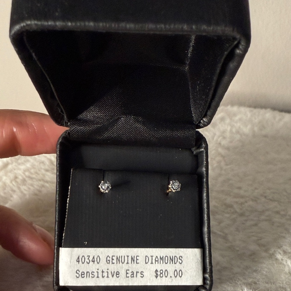 Elegant Silver Diamond Stud Earrings
